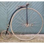 An American replica Ordinary Boneshaker bicycle, serial number 1266, with 50" wheel, black powder