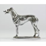 A chrome car mascot in the form of a Greyhound, not mounted, 9cm.