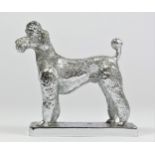 A chrome car mascot in the form of Poodle, not mounted, 10cm.