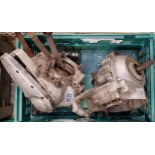 A BSA M21 crankcase, BM21.13557 ERS855, with crankshaft and a BSA A10 crankcase DA10 9566 with