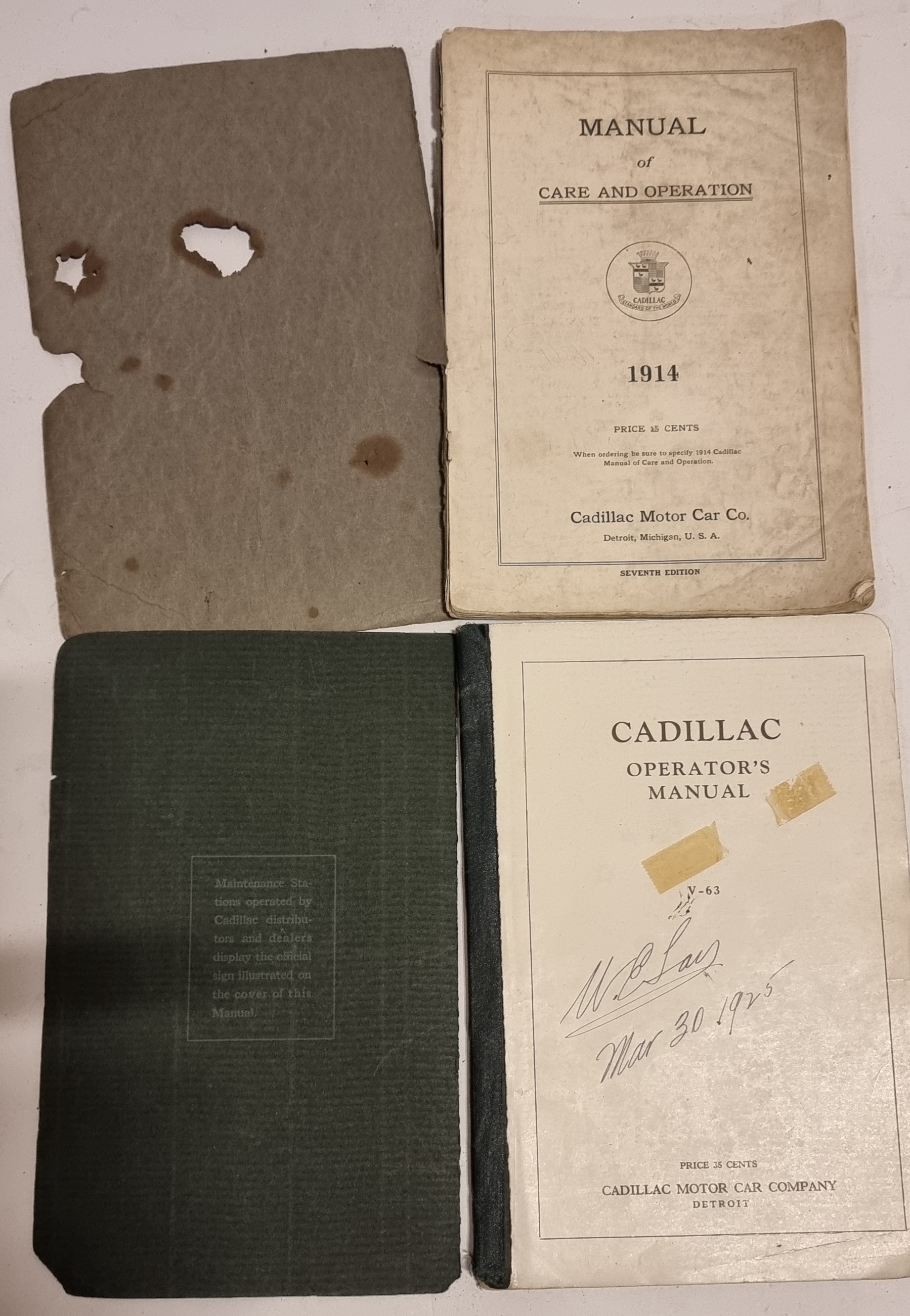 Cadillac V-63 operators manual, another Cadillac manual for 1914 and a C.A.V. manual (3) - Image 2 of 2