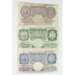 1940 Peppiatt ten shillings note of George VI, emergency mauve issue, serial number O59D 311297, one