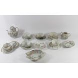 A collection of early 20th Century Japanese Kutani teaware, translucent egg shell porcelain with