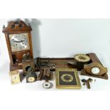 A collection of Vienna style wall clocks together with an Edwardian inlaid mahogany cased 8 day