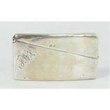 A silver arched vesta case, Birmingham 1912, initialed, 8 x 4.5cm, 43gm