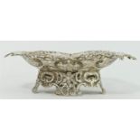 A Victorian silver pierced and embossed trinket dish, London 1893, raised on a cast foot, 13.5 x