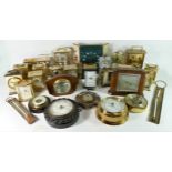 A collection of carriage, travelling and novelty clocks, including brands such as Acctim, Dinlex,