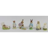 Beswick Beatrix Potter figurines to include - Mr Benjamin Bunny & Peter Rabbit, Chippy Hackee, Peter