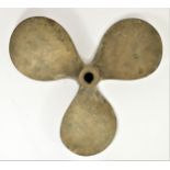 A bronze ship's propeller, diameter 25", pitch 17" RH, stamped, 25 x 17, 288, A, 6371, TN. Please