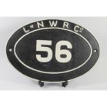 An oval cast-iron bridge plate, L.&N.W.R Co. 56