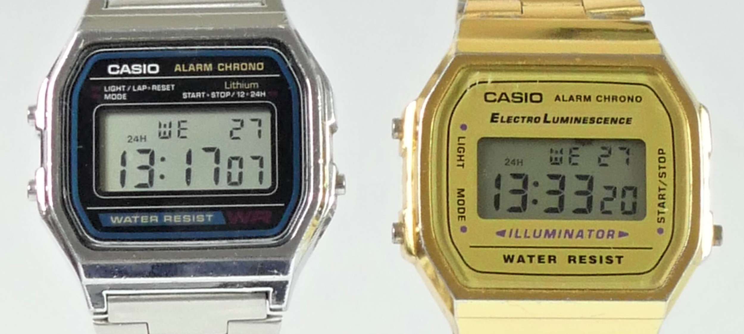 Casio Alarm Chrono, a gentleman's stainless steel digital wristwatch, ref 593, A158W, original