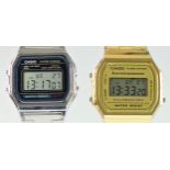 Casio Alarm Chrono, a gentleman's stainless steel digital wristwatch, ref 593, A158W, original