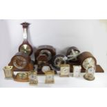 A collection of mid 20th Century and later mantel clocks to include, a mahogany cased 8 day