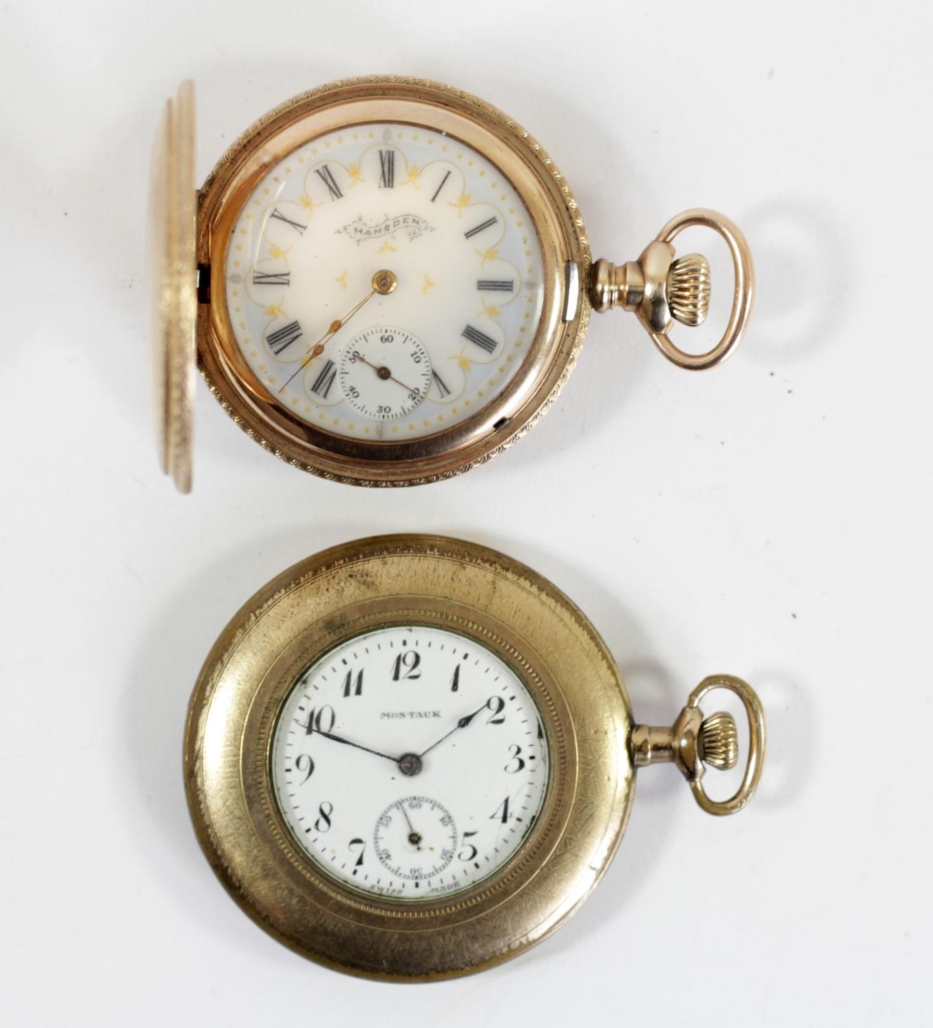 Hampden, a full hunter pocket watch, cuvette stamped B&B, ROYAL, 14K, 17 jewel adjusted movement,