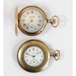 Hampden, a full hunter pocket watch, cuvette stamped B&B, ROYAL, 14K, 17 jewel adjusted movement,