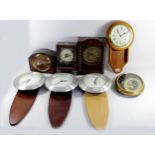 A collection of mid 20th Century and later clocks, to include wall clocks, carriage clocks,