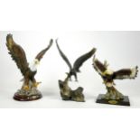 Wings of Glory, bronze bust of an eagle landing, by Ronald Van Ruyckevelt, 30cm x 20cm, together