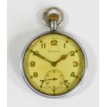 Helvetia, a base metal British Military open face pocket watch, case engraved GS/TP, P79597 broad