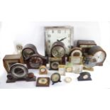 A collection of mid 20th Century and later mantle clocks, to include oak cased Westminster chime