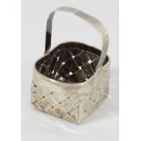 A Sterling Silver woven basket, 8cm, 45gm