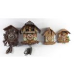 A collection of four mid 20th Century & later cuckoo clocks, for spares or repair. (4)