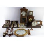 A collection of mid 20th Century & later mantel clocks, anniversary clocks and carriage clocks,