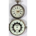 Blondel, a Swiss .875 silver full hunter pocket watch and a keyless wind pocket watch with