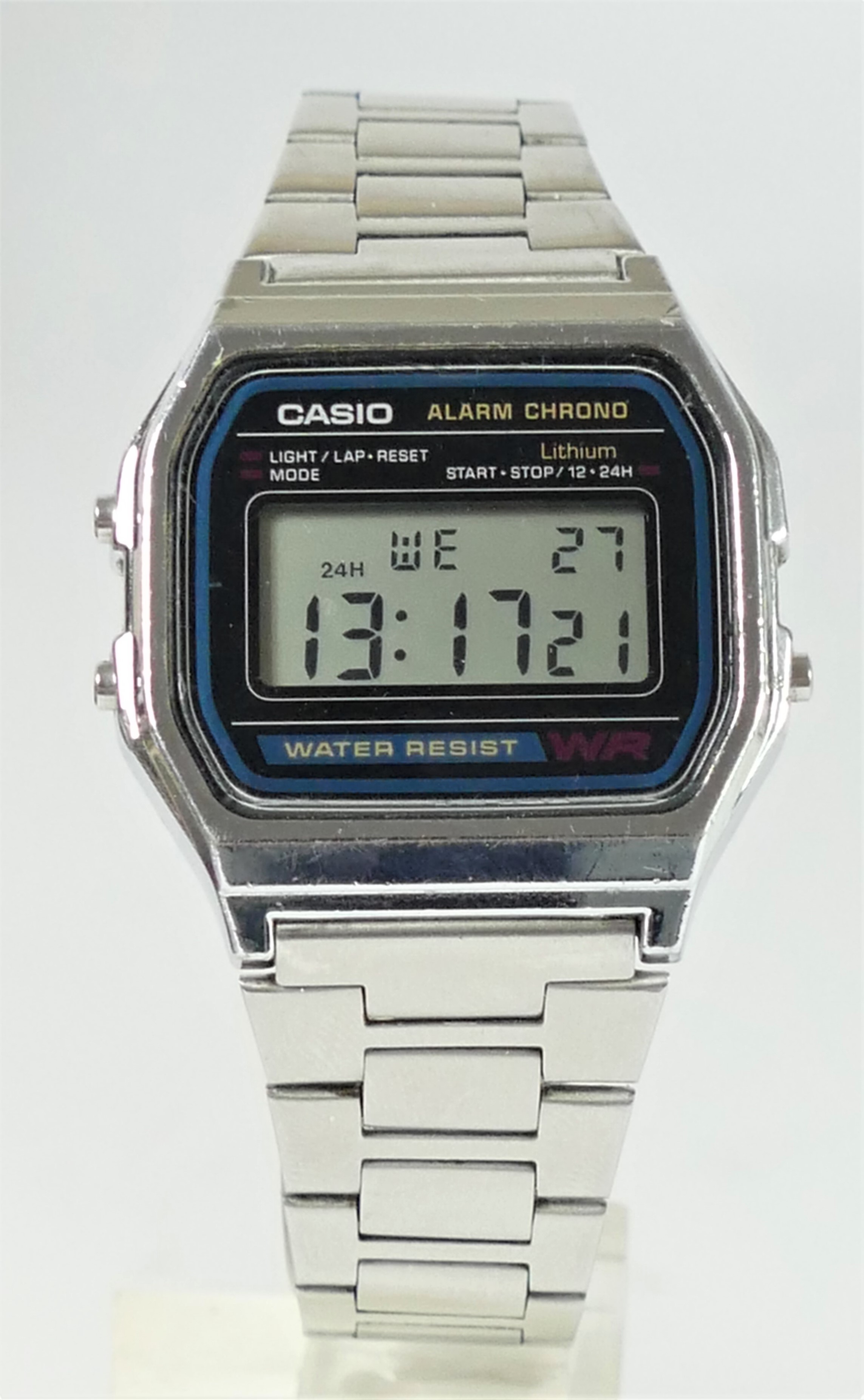 Casio Alarm Chrono, a gentleman's stainless steel digital wristwatch, ref 593, A158W, original - Image 2 of 7