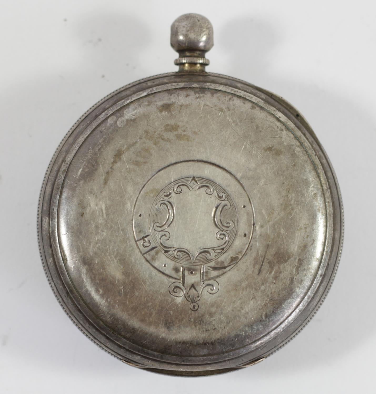 A Victorian silver fusee pocket watch, Chester 1877, spares or repair, 52mm - Image 4 of 4
