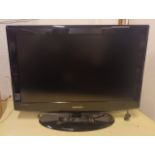 A Samsung 32 inch TV (model LE32R88BD), with power and AV cables, and remote