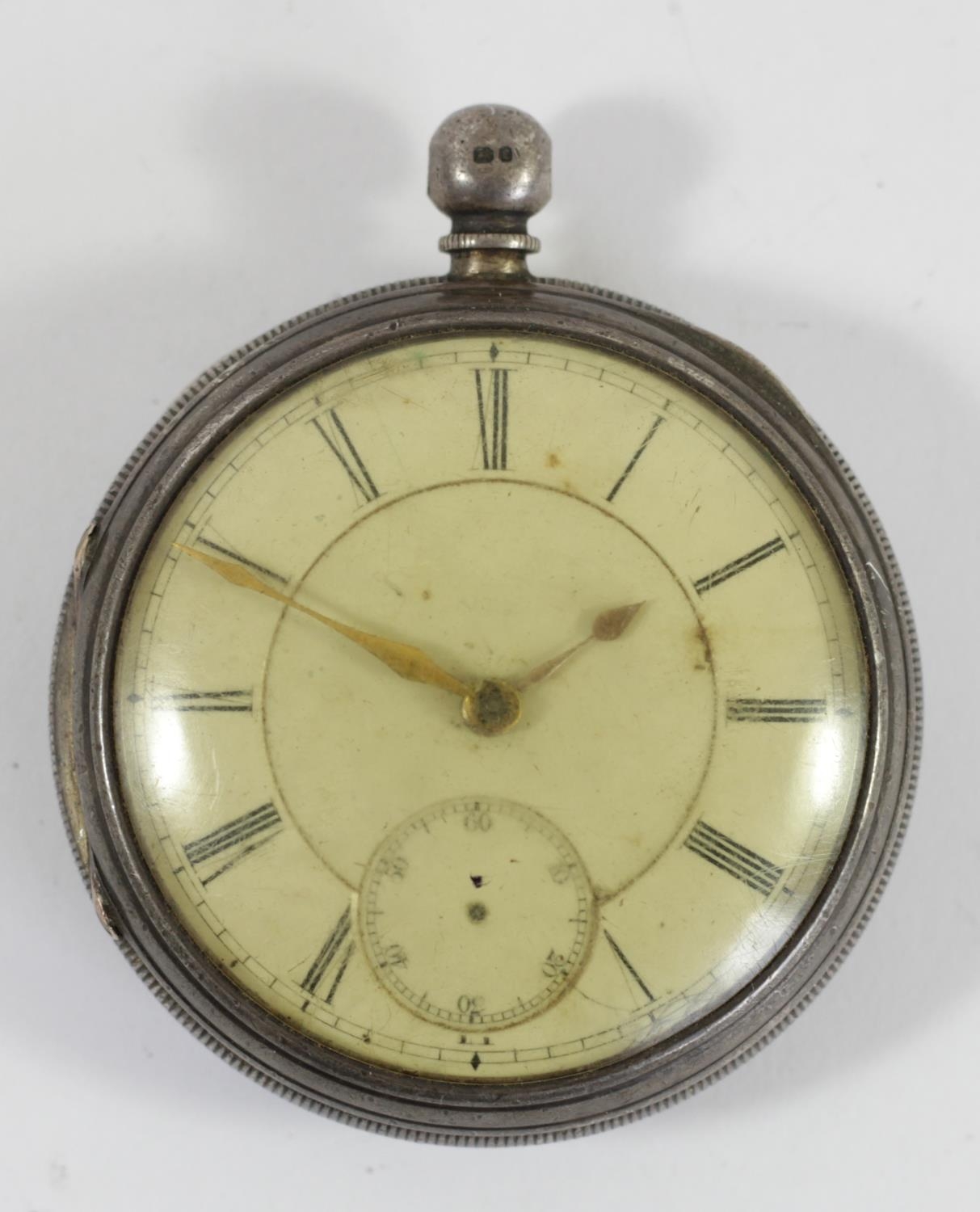 A Victorian silver fusee pocket watch, Chester 1877, spares or repair, 52mm