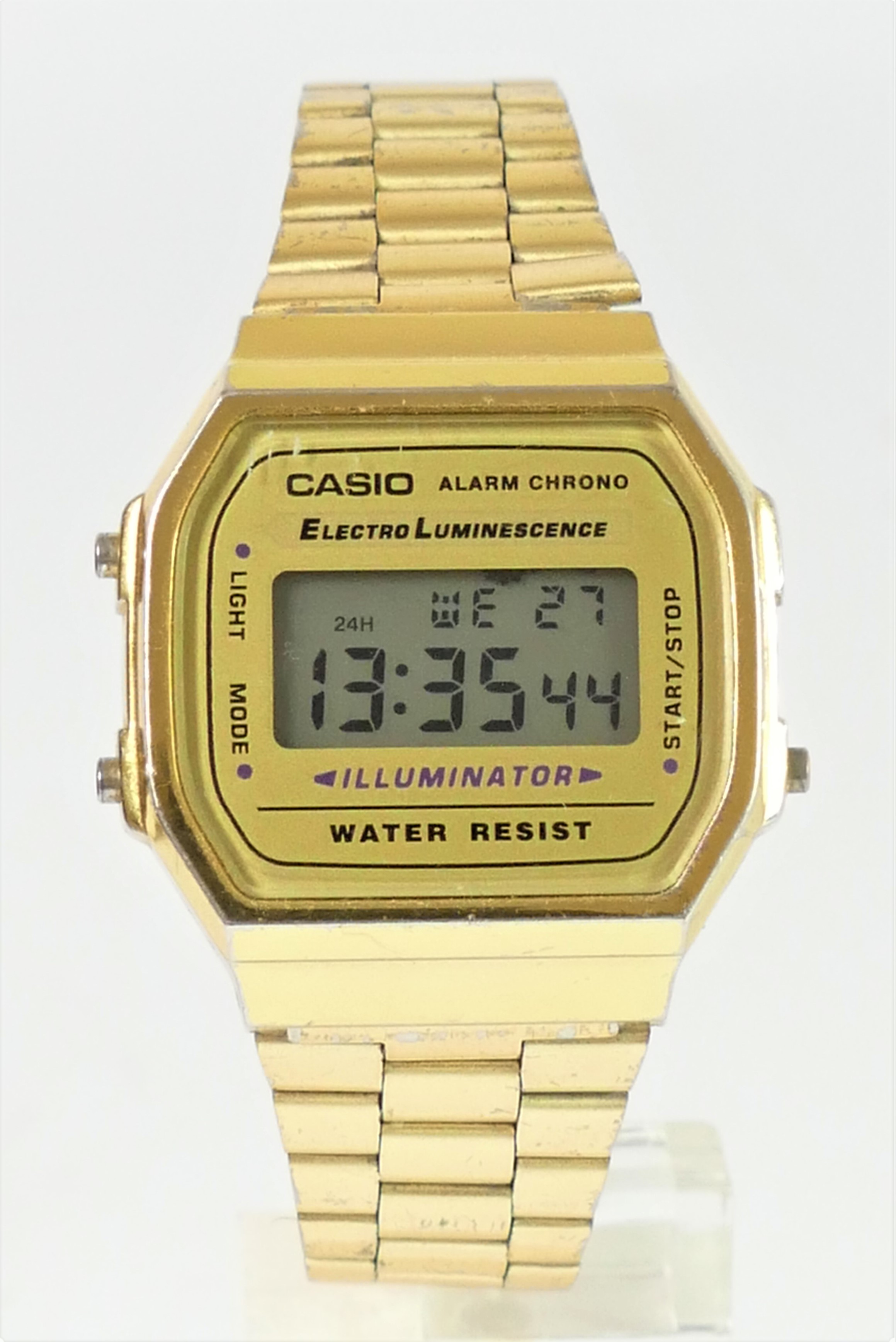 Casio Alarm Chrono, a gentleman's stainless steel digital wristwatch, ref 593, A158W, original - Image 5 of 7