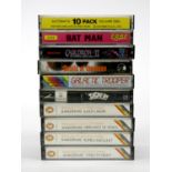 A collection of ten Spectrum cassettes, to include Automata 10 Pack Volume One (case, insert), Bat