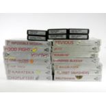 A collection of twenty Atari 7800 game cartridges, fourteen factory sealed in original boxes, to