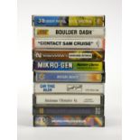 A collection of ten Spectrum cassettes, to include 3D Desert (case, insert), Boulder Dash (case,