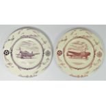 Vega Ventura, a Crown Ducal plate with transfer print, RAF and USAF border, 26.5cm diameter,