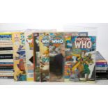 Fifty seven Doctor Who hardback, paperback and comics, to include Logopolis, Twilight Of The Gods,