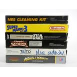 Five Nintendo NES cartridges, original boxes, to include Super Mario Bros. 3 (manual), Star Wars (