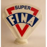 A believed 1970's reproduction Super Fina glass petrol pump globe, good condition, 48 x 47cm.