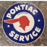 A Pontiac single sided enamel sign, 64.5cm