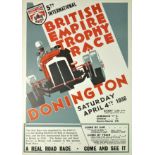 A 5th international British Empire trophy race, Donnington April 4th 1936 poster, 62 x 41cm