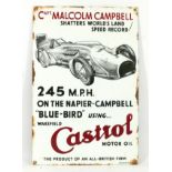 A decorative enamel Malcolm Campbell Castrol Oil sign, 68x 47 cm