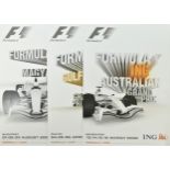 Three Formula 1 posters to include, Australian Grand Prix March 2008, Bahrain Grand Prix April 2008,