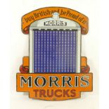 A decorative enamel Morris Trucks sign, 55 x 46cm