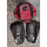An Oxford travelling set, magnetic tank bag and a pair of saddle/side bags