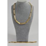 An Italian 18ct gold ribbed panel and box link necklace, by Gori, Italian control marks, maker 389