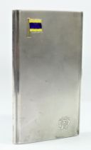 Of nautical interest; a silver and enamel cigarette case with Maritime Delta or Keep Clear flag,