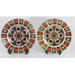 Two Royal Crown Derby Imari 1128 pattern dinner plates, printed marks, 27cm