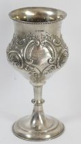 Of Hull Motor Club interest; a Victorian silver goblet trophy cup, by James Deacon & Sons, Sheffield