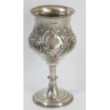 Of Hull Motor Club interest; a Victorian silver goblet trophy cup, by James Deacon & Sons, Sheffield